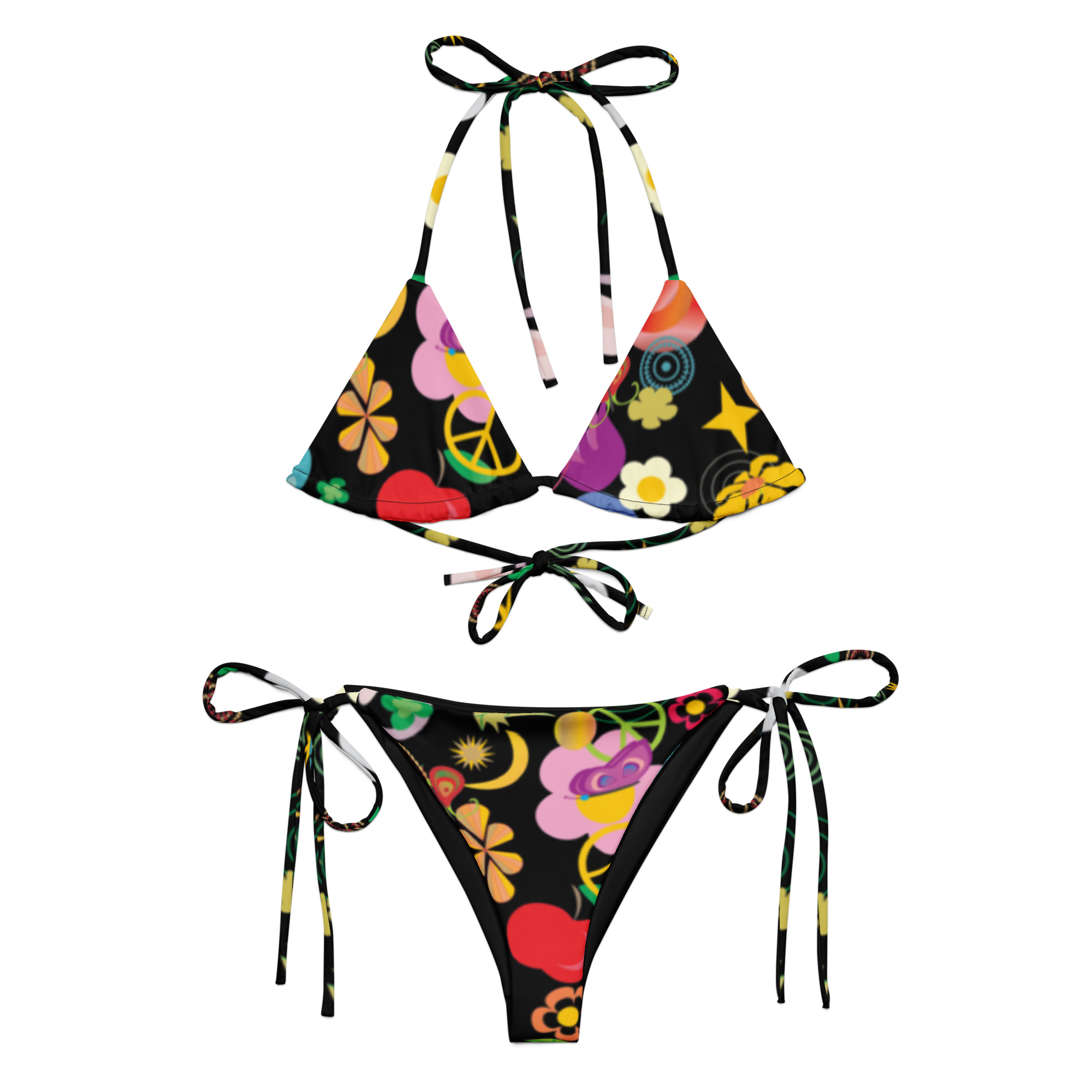 60s Flower Power Peace Sign Bikini